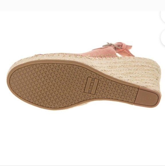Toms Monica Espadrille Wedge Sling Back Sandals Pink Size 7 - Picture 14 of 15